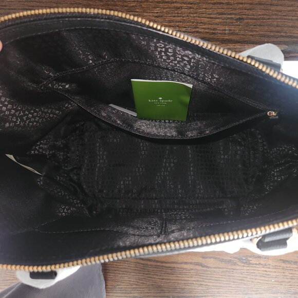 NWOT - Kate Spade Larchmont Avenue Logo Large Tote Bag Black 100% Leather - Picture 12 of 14